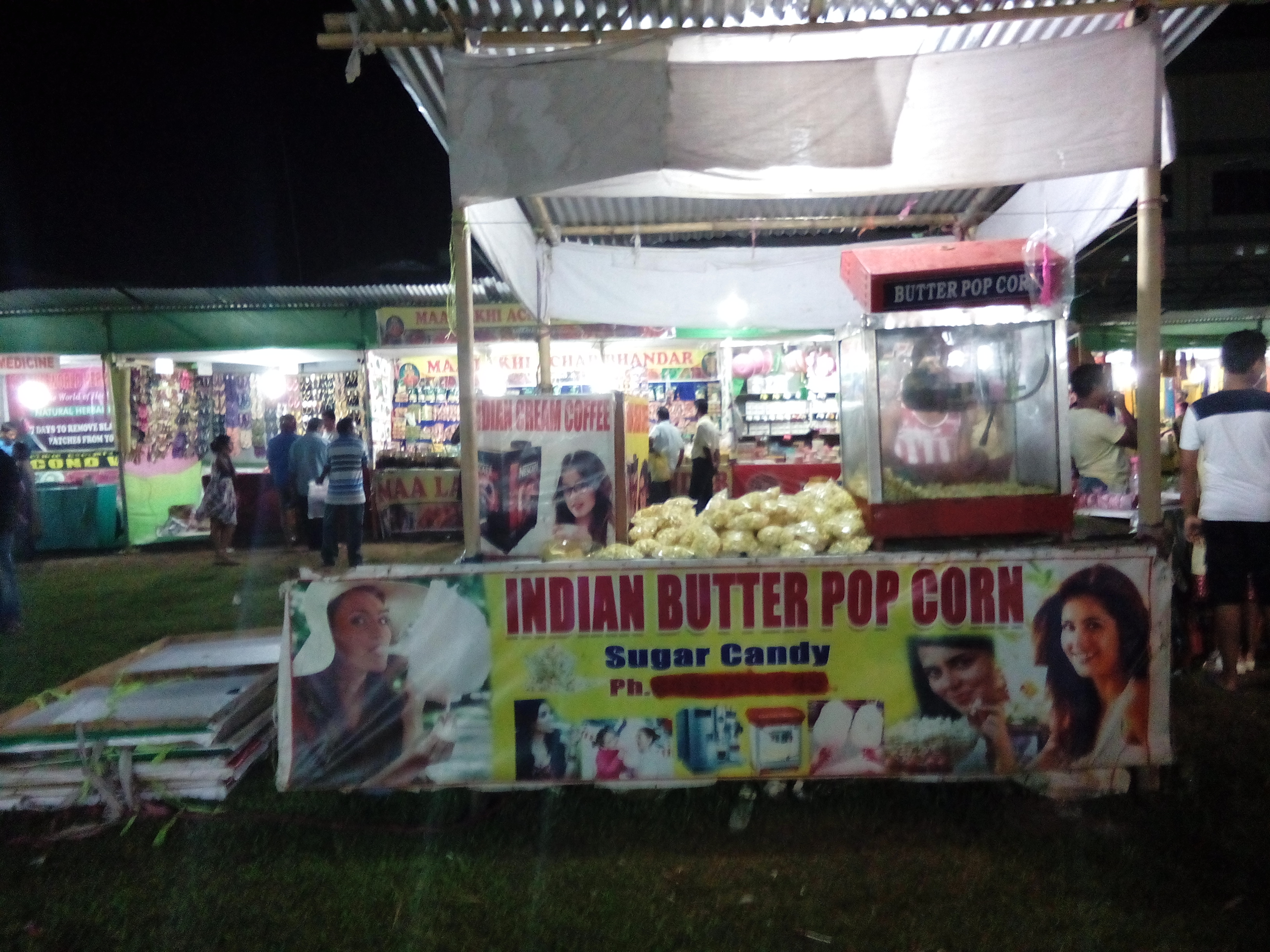 popcorn stall at a local fair:my photo