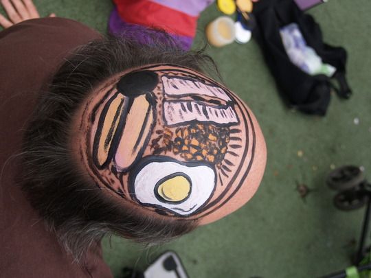 Photo of me wearing a breakfast, taken by my friend Ian Wilson Photo of me wearing a breakfast, taken by my friend Ian Wilson