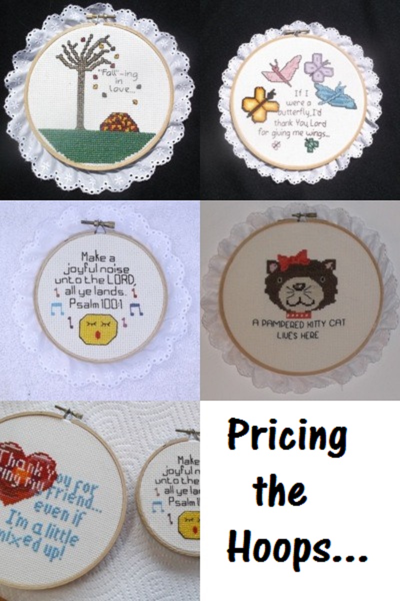 Several cross stitches I've done and taken photos of made into a collage on LunaPic.com