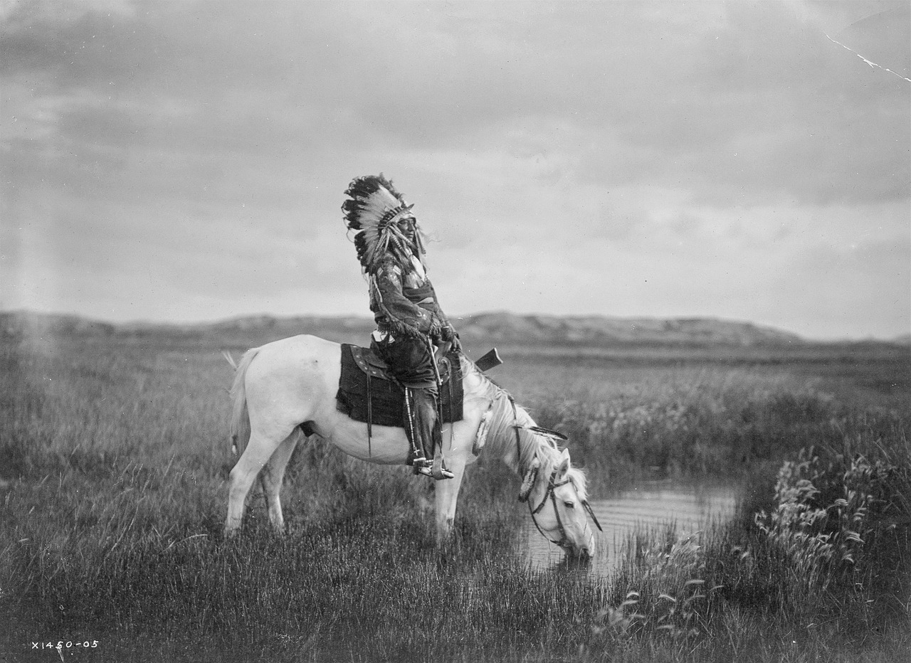 The great Chief Running Buffalo in better times, on his horse The great Chief Running Buffalo in better times, on his horse