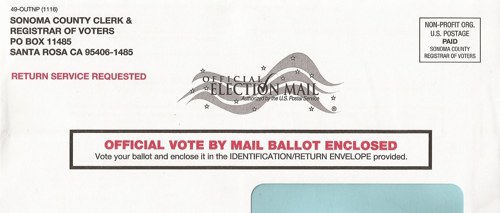 Scan of the ballot that I received today
