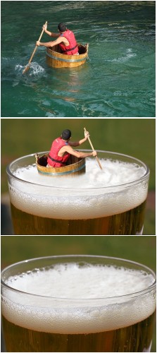Zippy-stitched photos of tub and beer from Pixabay. Zippy-stitched photos of tub and beer from Pixabay.