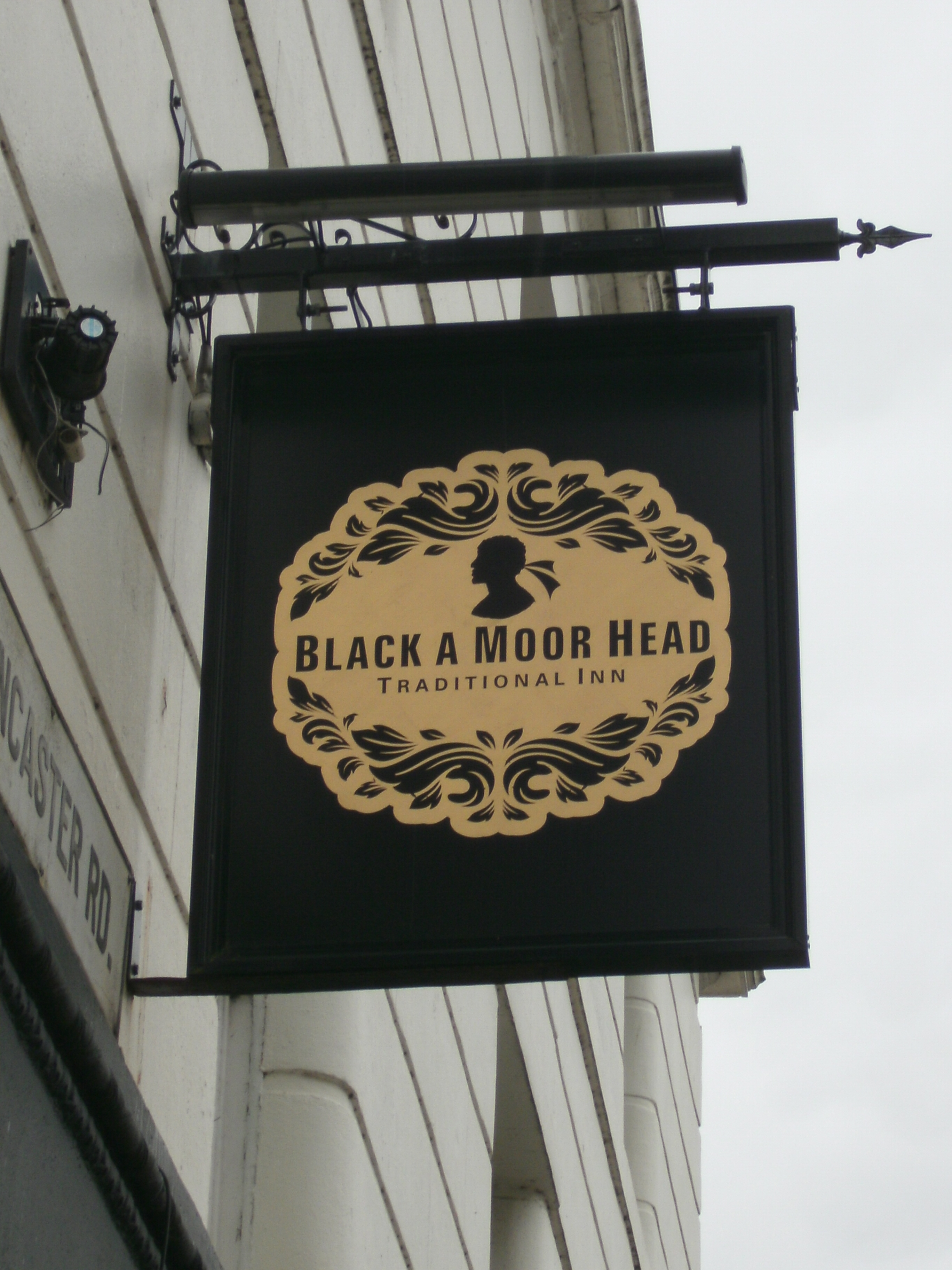 Photo taken by me – The Black-A-Moor Head pub sign, Preston Photo taken by me – The Black-A-Moor Head pub sign, Preston