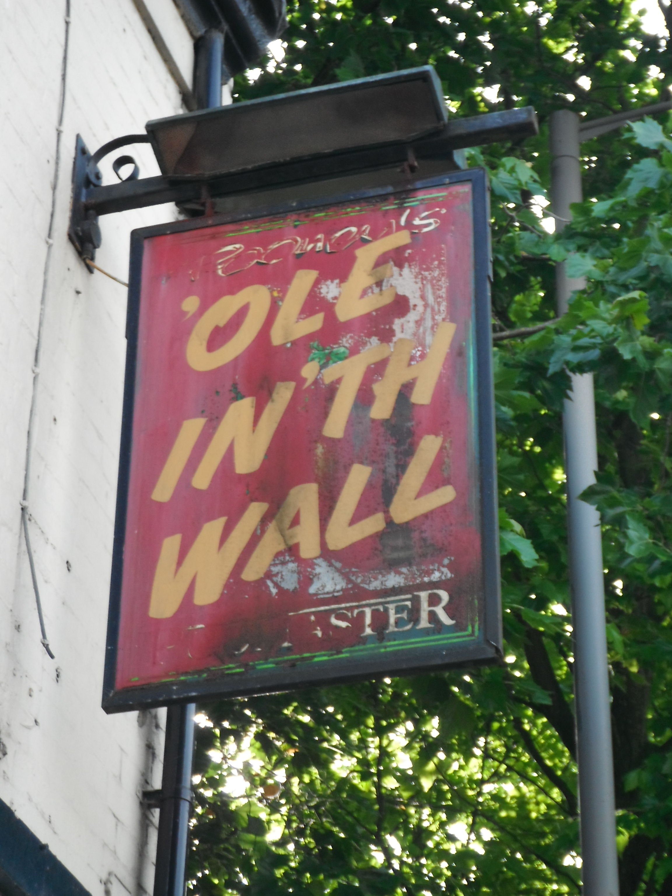 Photo taken by me – The ‘Ole In The Wall pub sign, Preston