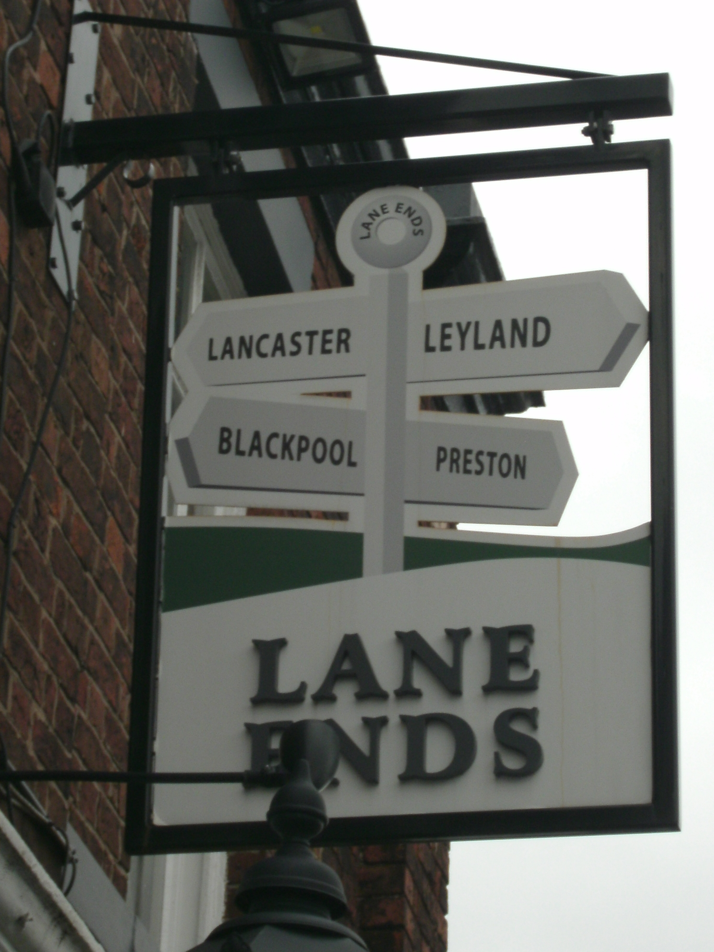  Photo taken by me – The Lane Ends pub sign – Preston 