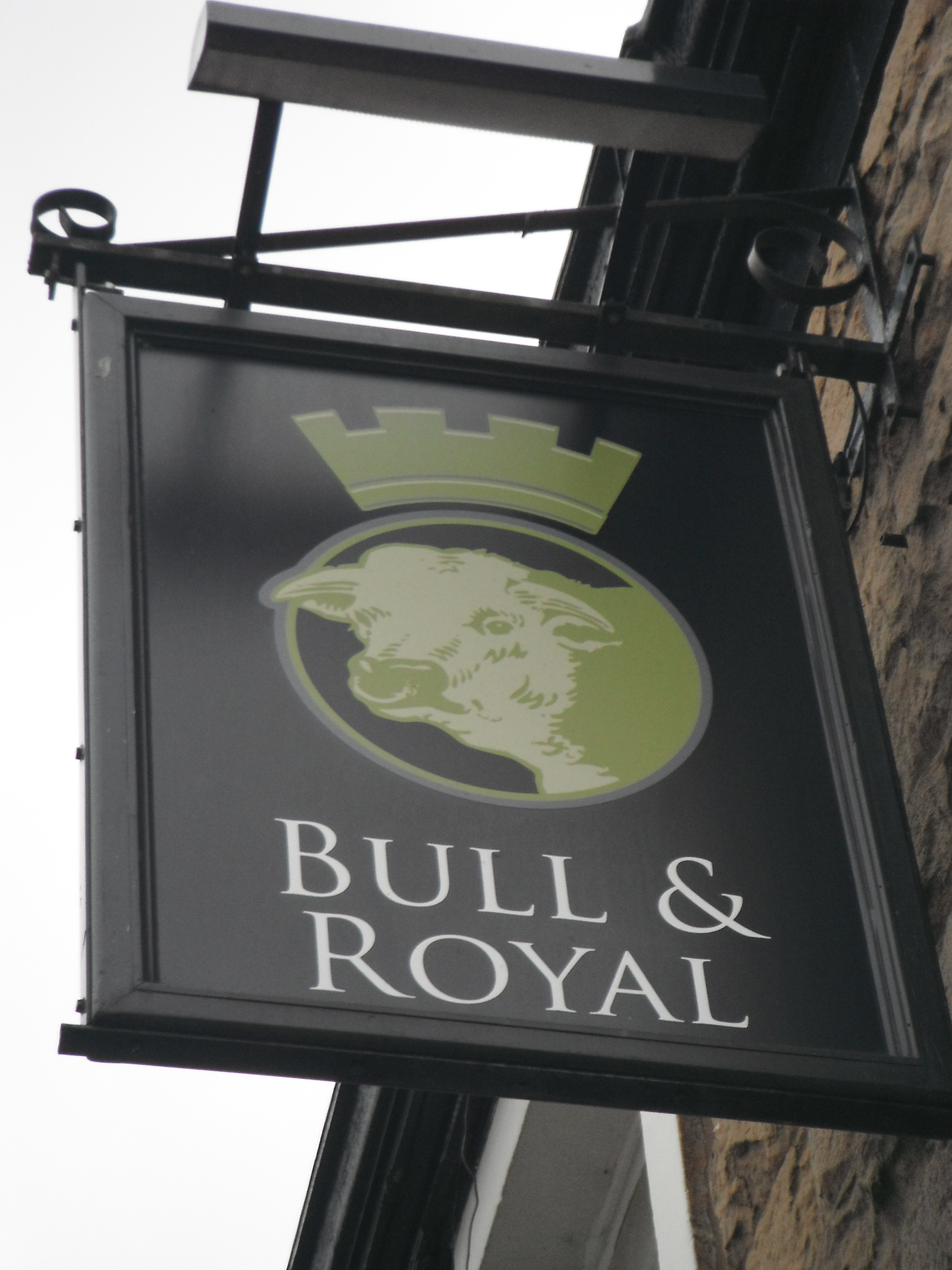 This is the sign for another Bull And Royal pub at nearby Longridge