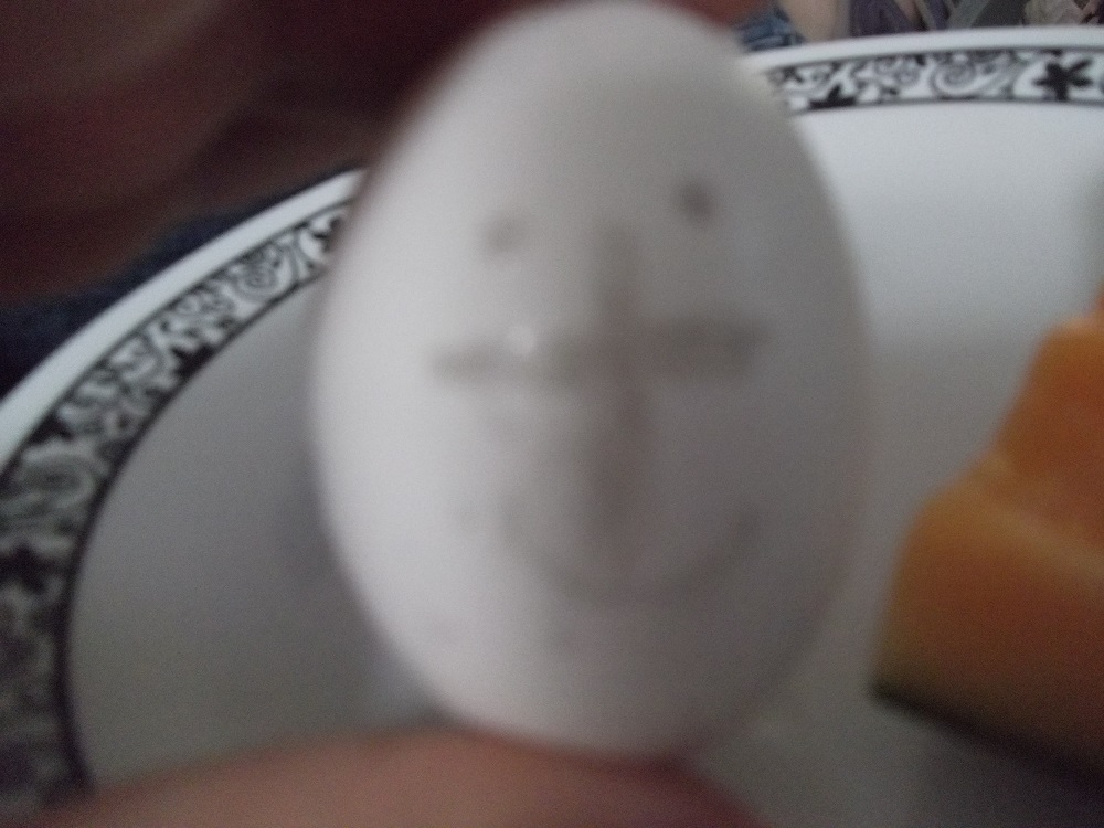 Egg I took a photo of that someone had drawn a face on