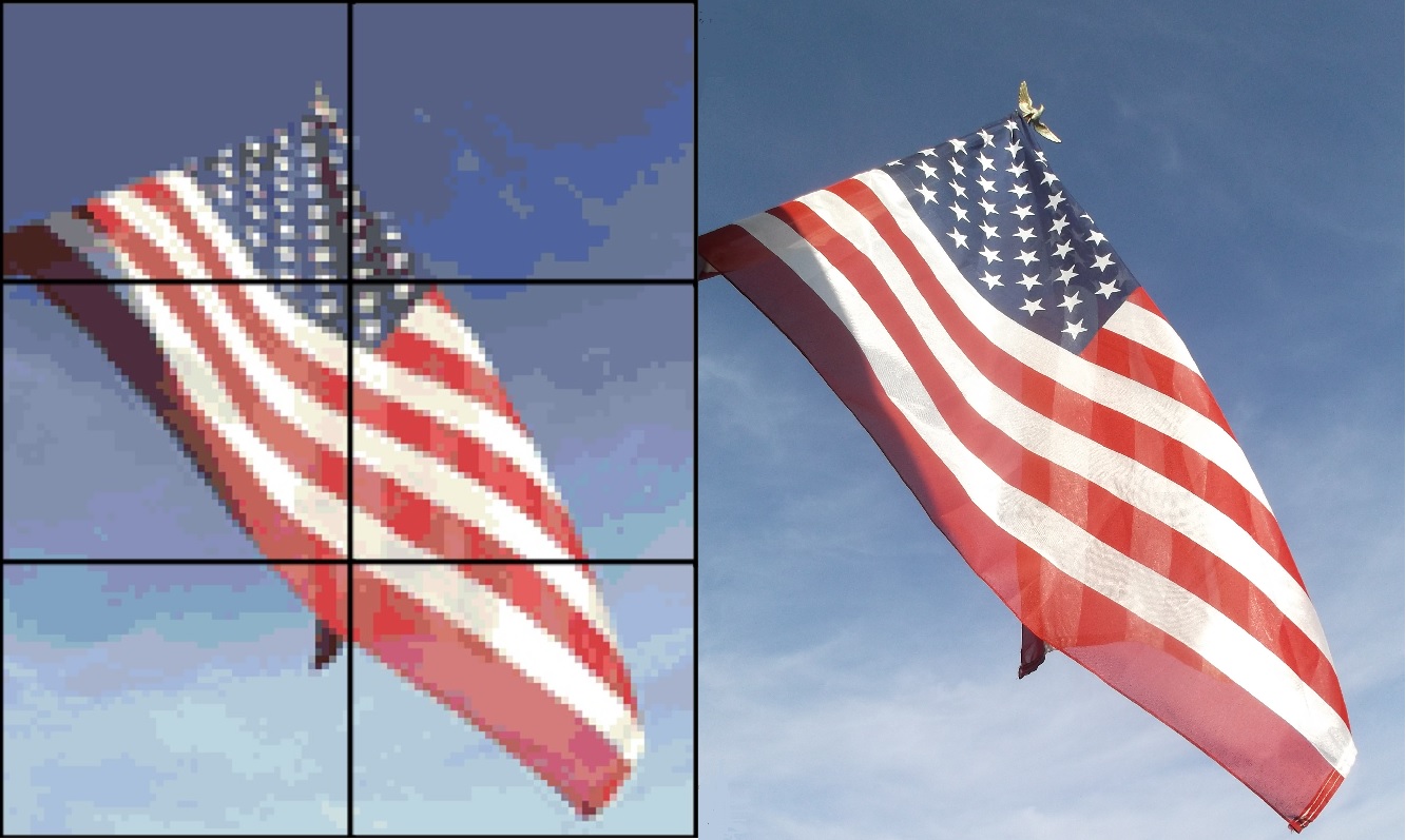 Photo I took of our flag, and the pattern I made from it