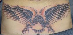 Eagle Tattoo - This is a pic of a LARGE Eagle tattoo my husband did on a client of his.  The tattoo is on the persons lower abdomen and took only a few hours to complete.  