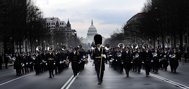 The Soldier Blues Came Down Along Main Street CC0 Public Domain