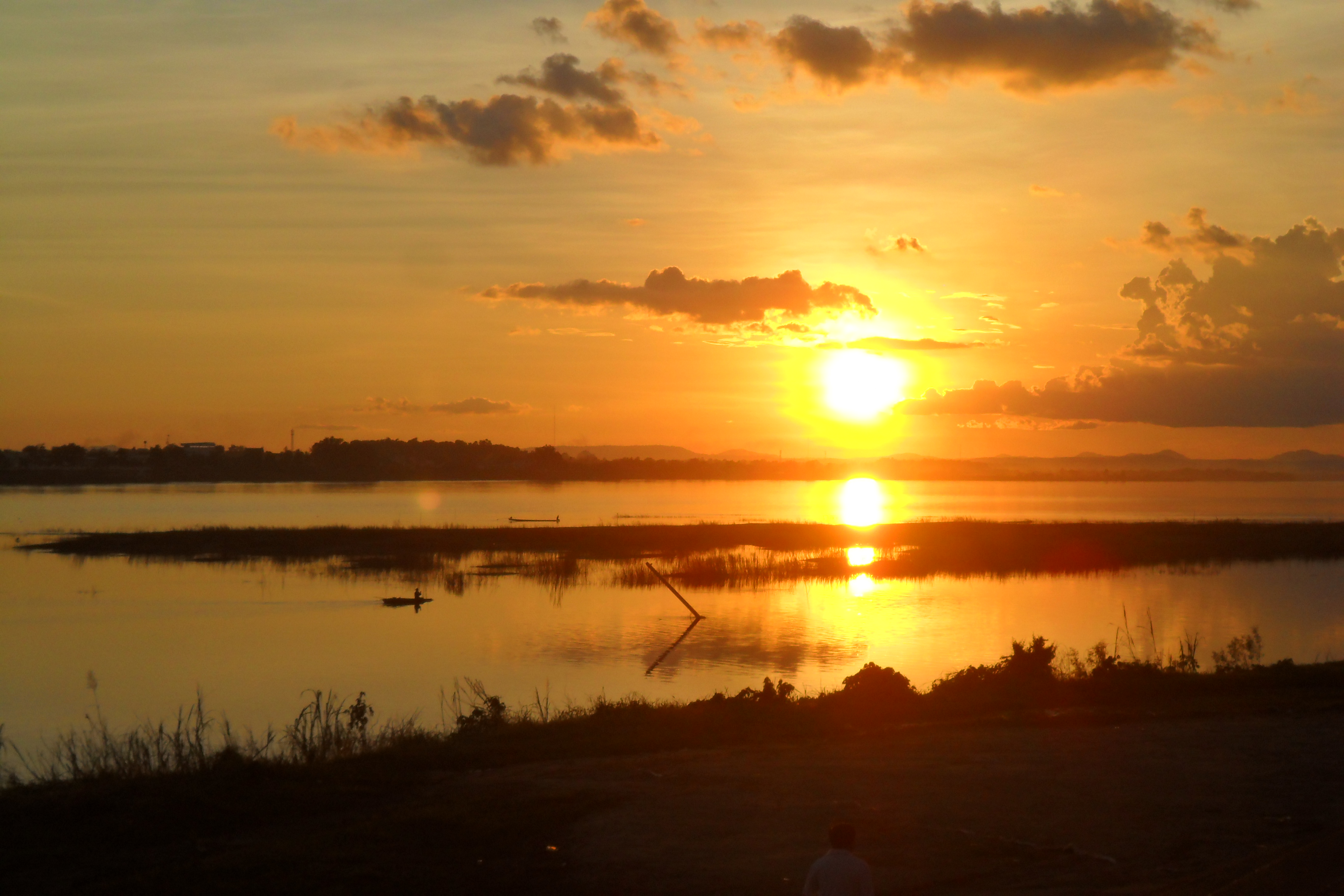 Sunset on the Mekong river.
