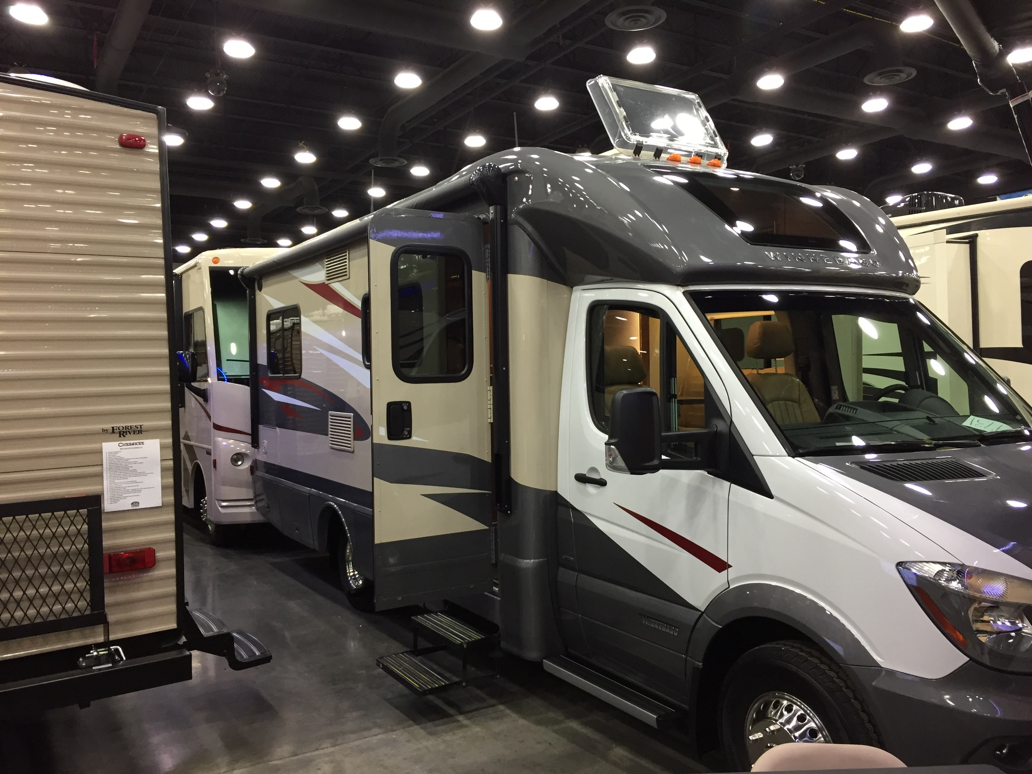 One of the RVs at the sport, boat, RV, and vacation show. Photo taken by and the property of FourWalls. One of the RVs at the sport, boat, RV, and vacation show. Photo taken by and the property of FourWalls.