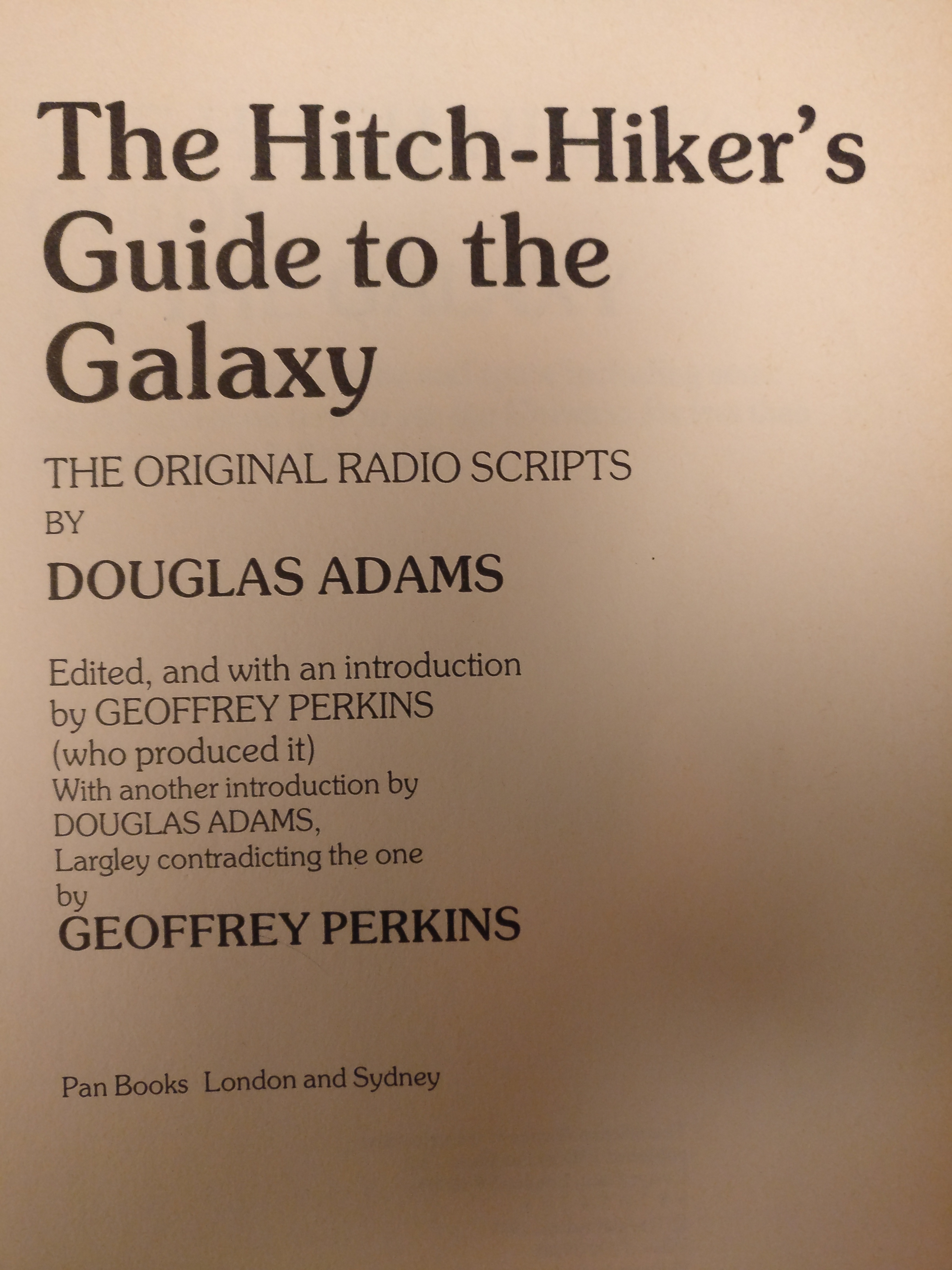 HHGTTG -  original radio scripts
