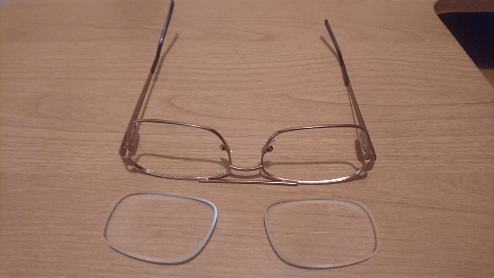 Glasses with lenses removed Glasses with lenses removed