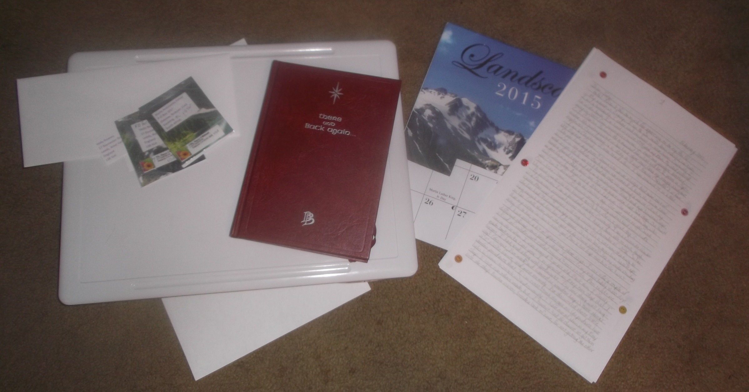 Photo I took of a letter I wrote, a calendar I'm making friendship books from, and etc. Photo I took of a letter I wrote, a calendar I'm making friendship books from, and etc.