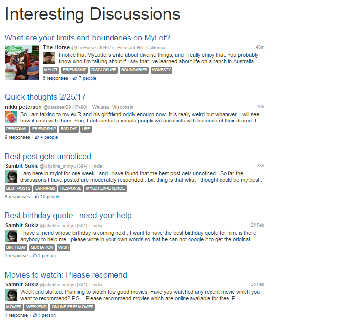My page in Mylot My page in Mylot