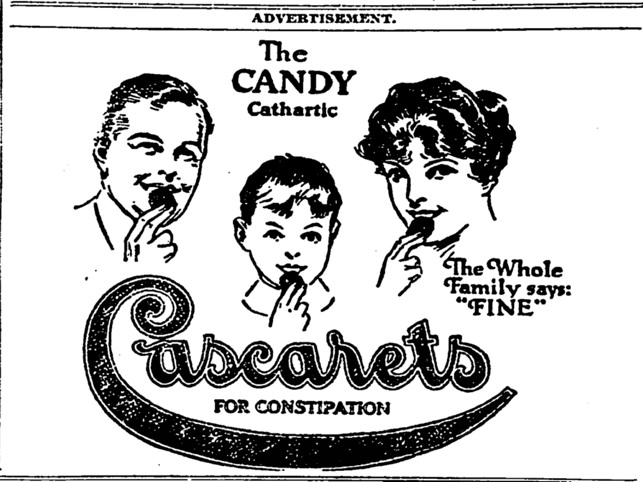 Old school ad for laxatives from early 20th century