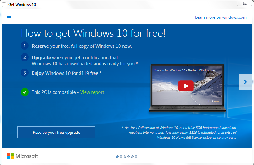 windows 10 upgrade Free? (from 7, 8.1, or XP probably)