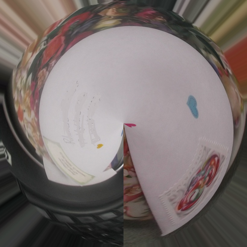 Photo I took of a letter I wrote with Tiny World Effect on LunaPic.com