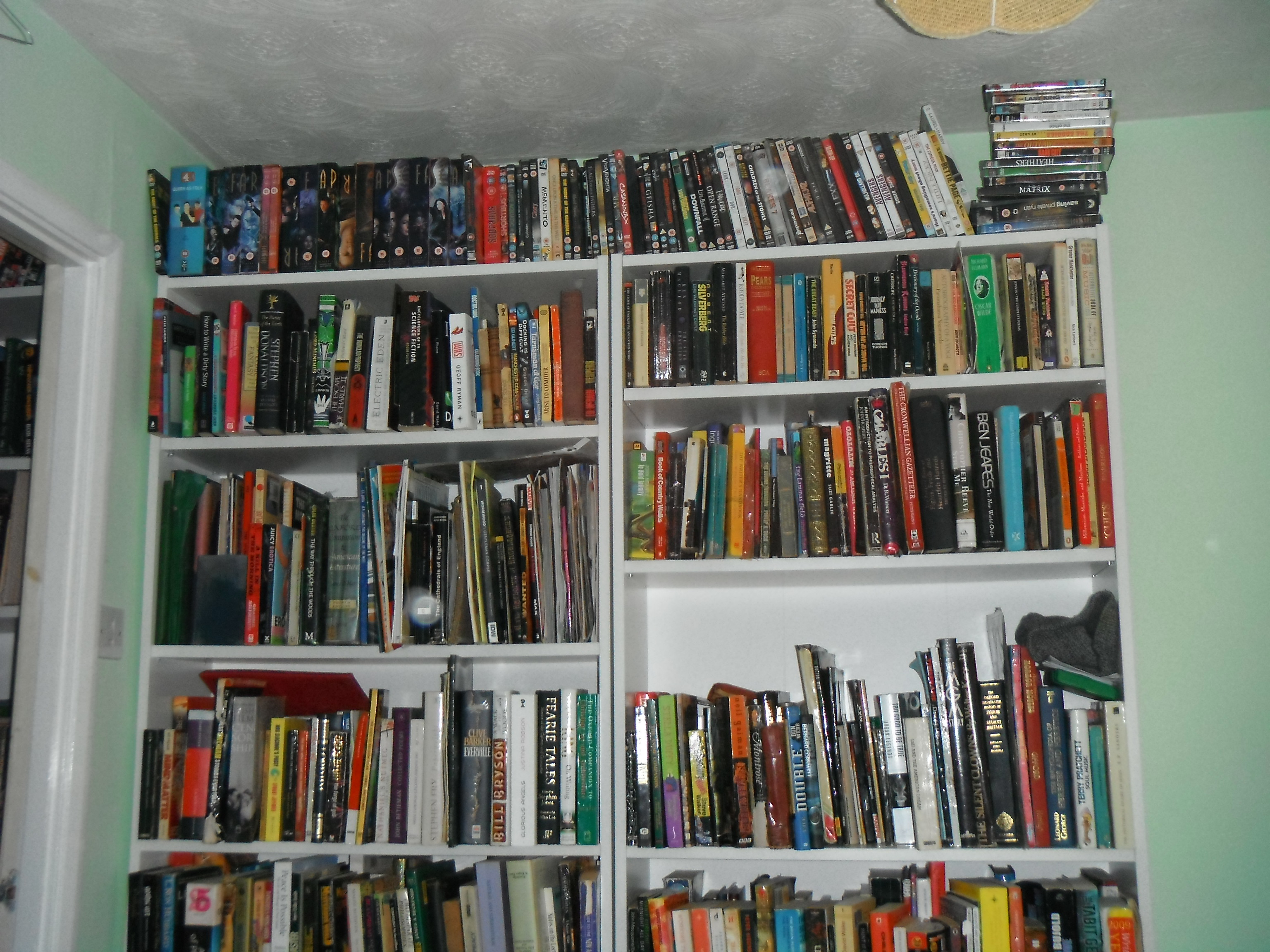 Photo taken by me – my book shelves.