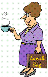 Lunchtime! - Lady with Coffee: Photo courtesy of www.hasslefreeclipart.com