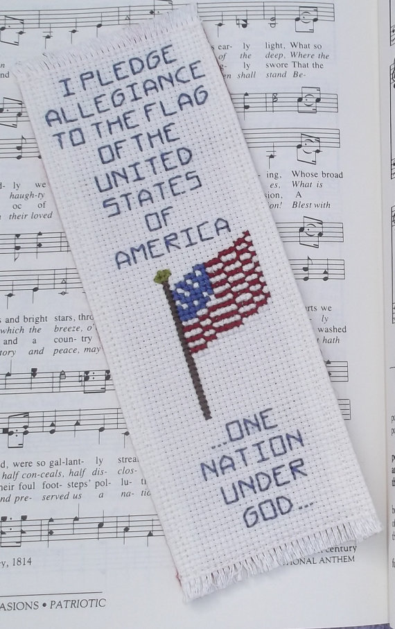 Bookmark I made with the Pledge of Allegiance on it