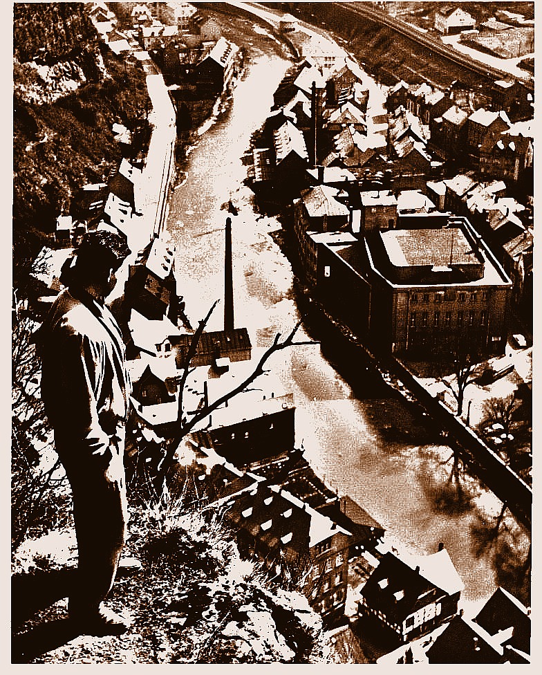 Hank on the outcropping over Idar-Oberstein, Germany - Gus Kilthau Hank on the outcropping over Idar-Oberstein, Germany - Gus Kilthau