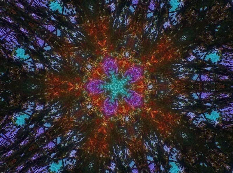 Created by me with a photo I took, nebula and kaleidoscope x5 effects on LunaPic.com