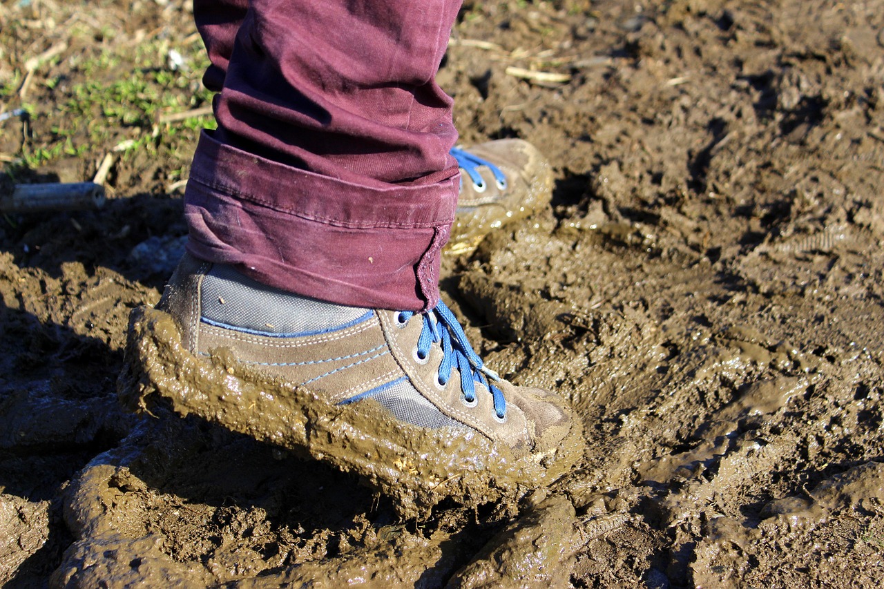 Walk forwards then despite all the mud