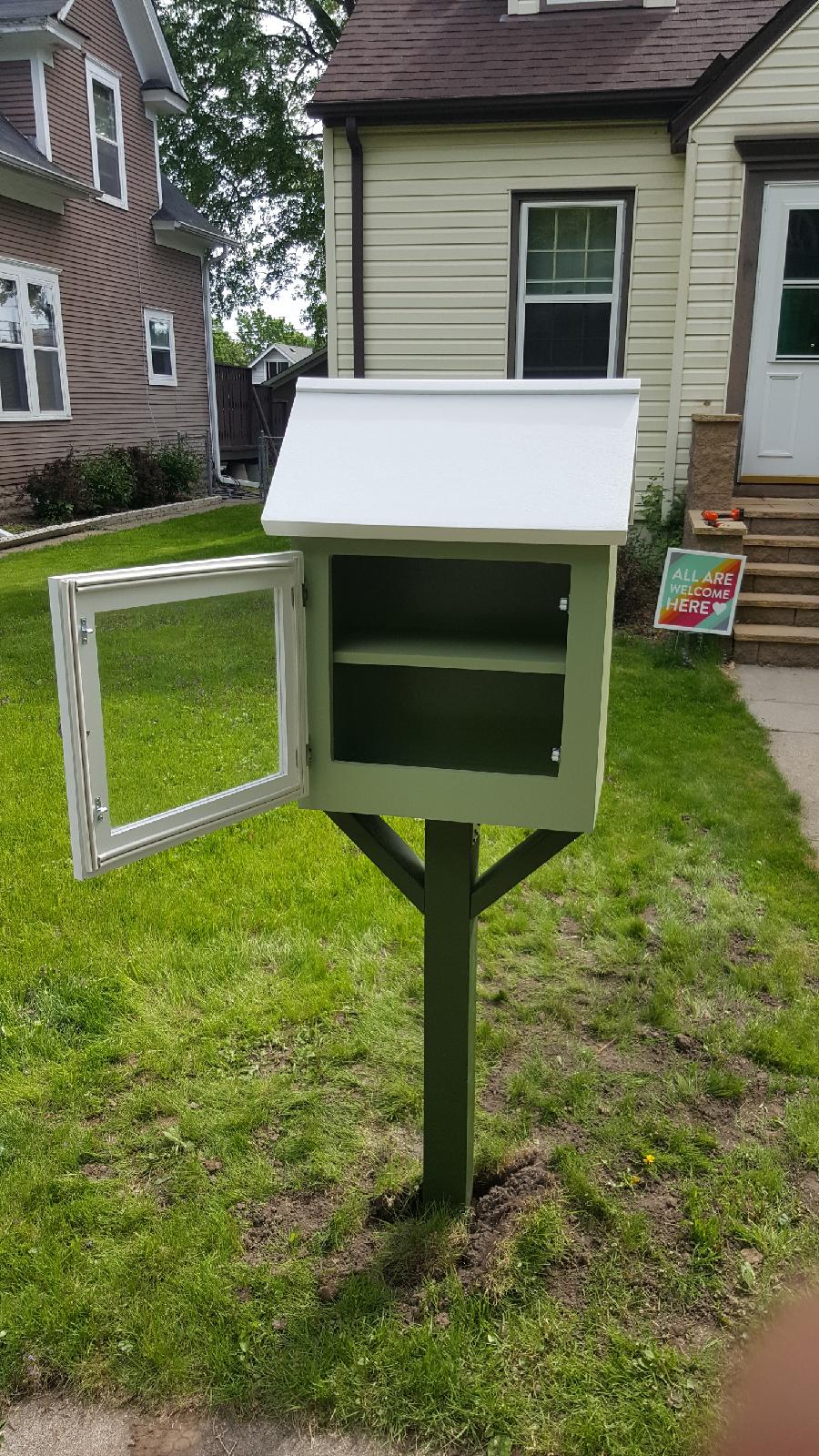 our new lottle free library!