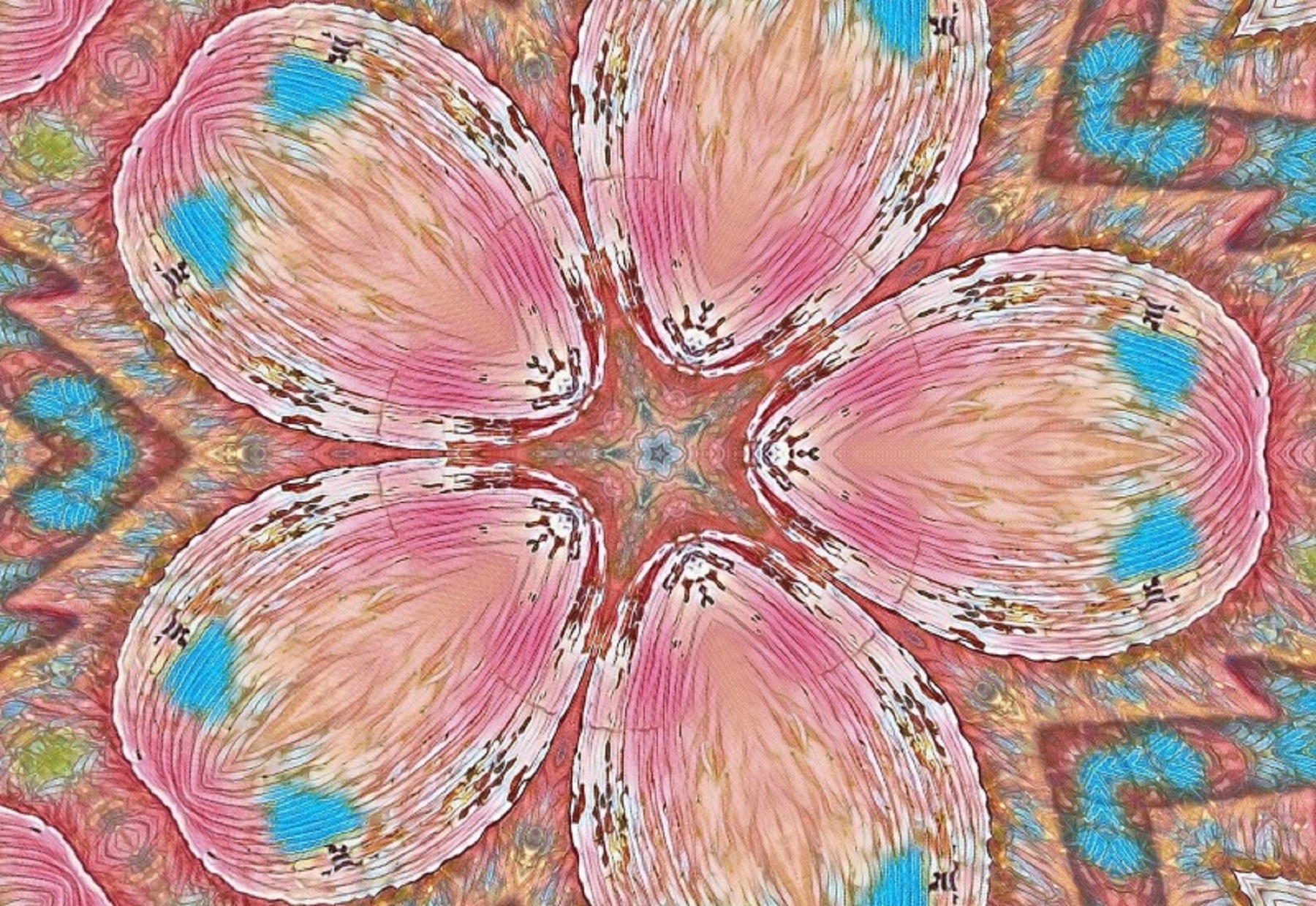Photo taken by me with Beauty effect and Kaleidoscope x5 on LunaPic.com