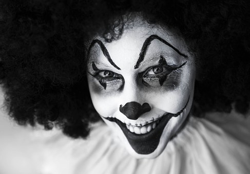 clown black and white