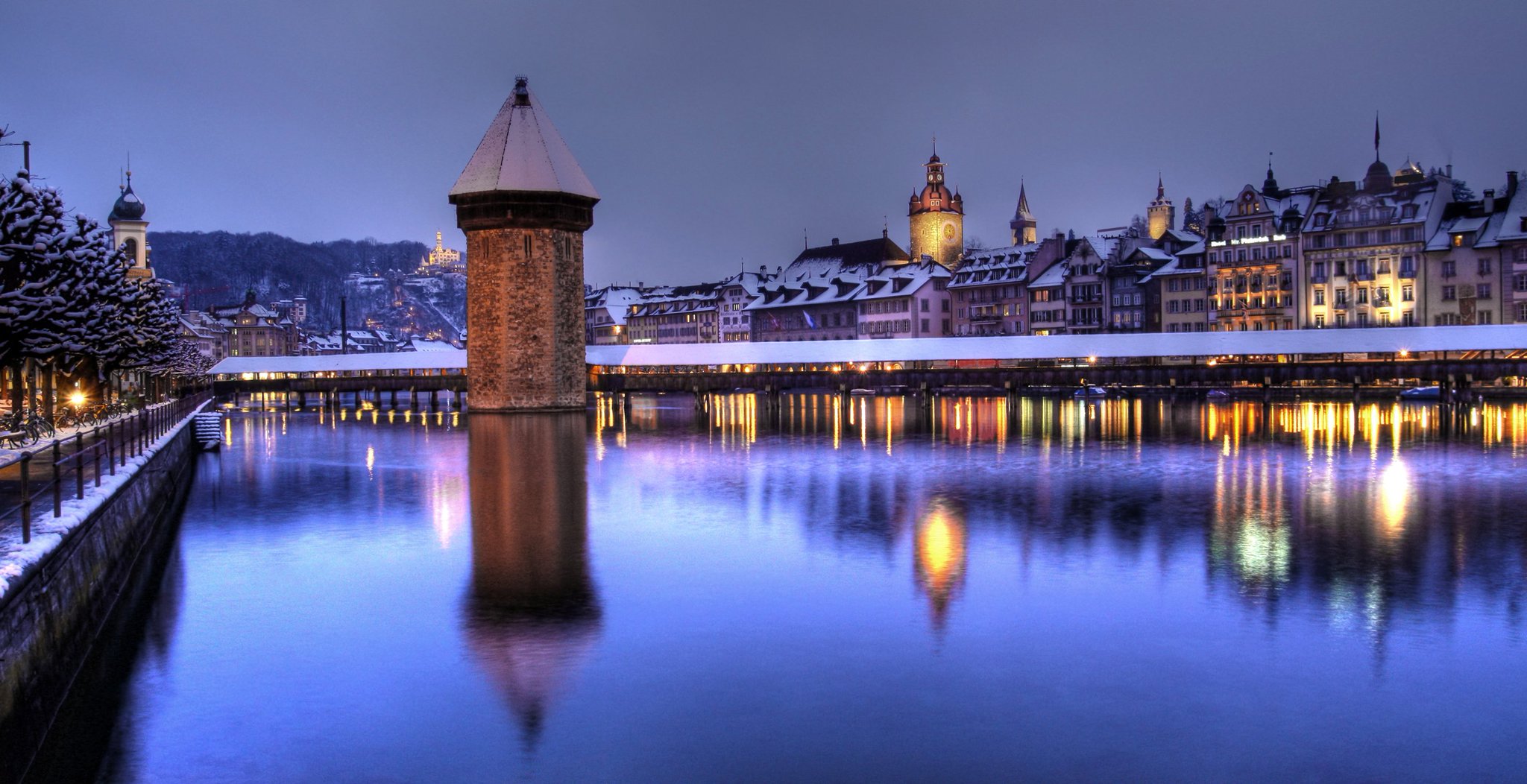 Chapel Bridge of Kapellbrucke Lake.