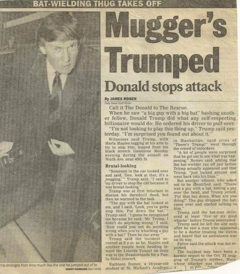 This makes the second mugging Donald Trump stopped!