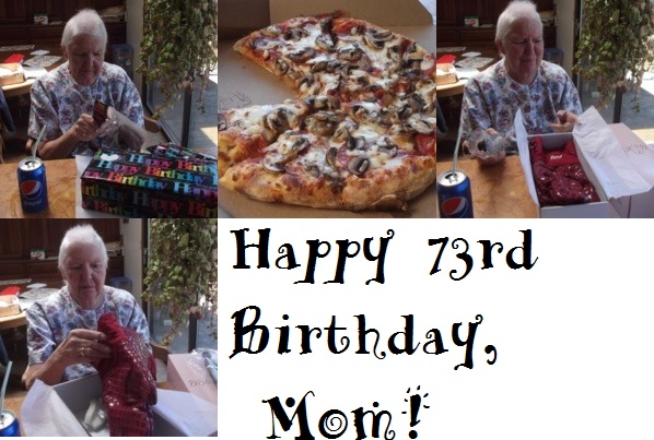 Collage of photos I took/made of Mom's birthday lunch and opening presents. Collage of photos I took/made of Mom's birthday lunch and opening presents.