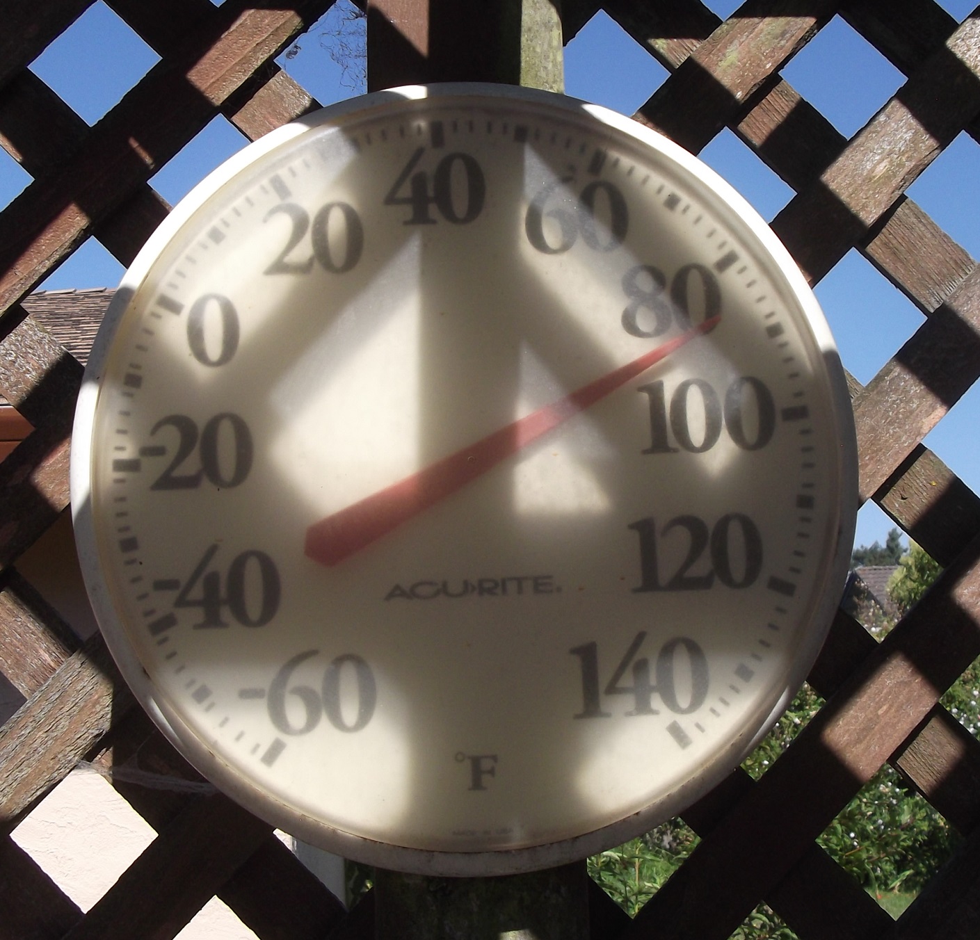 Photo I took of our deck thermometer just before 10 am. Photo I took of our deck thermometer just before 10 am.
