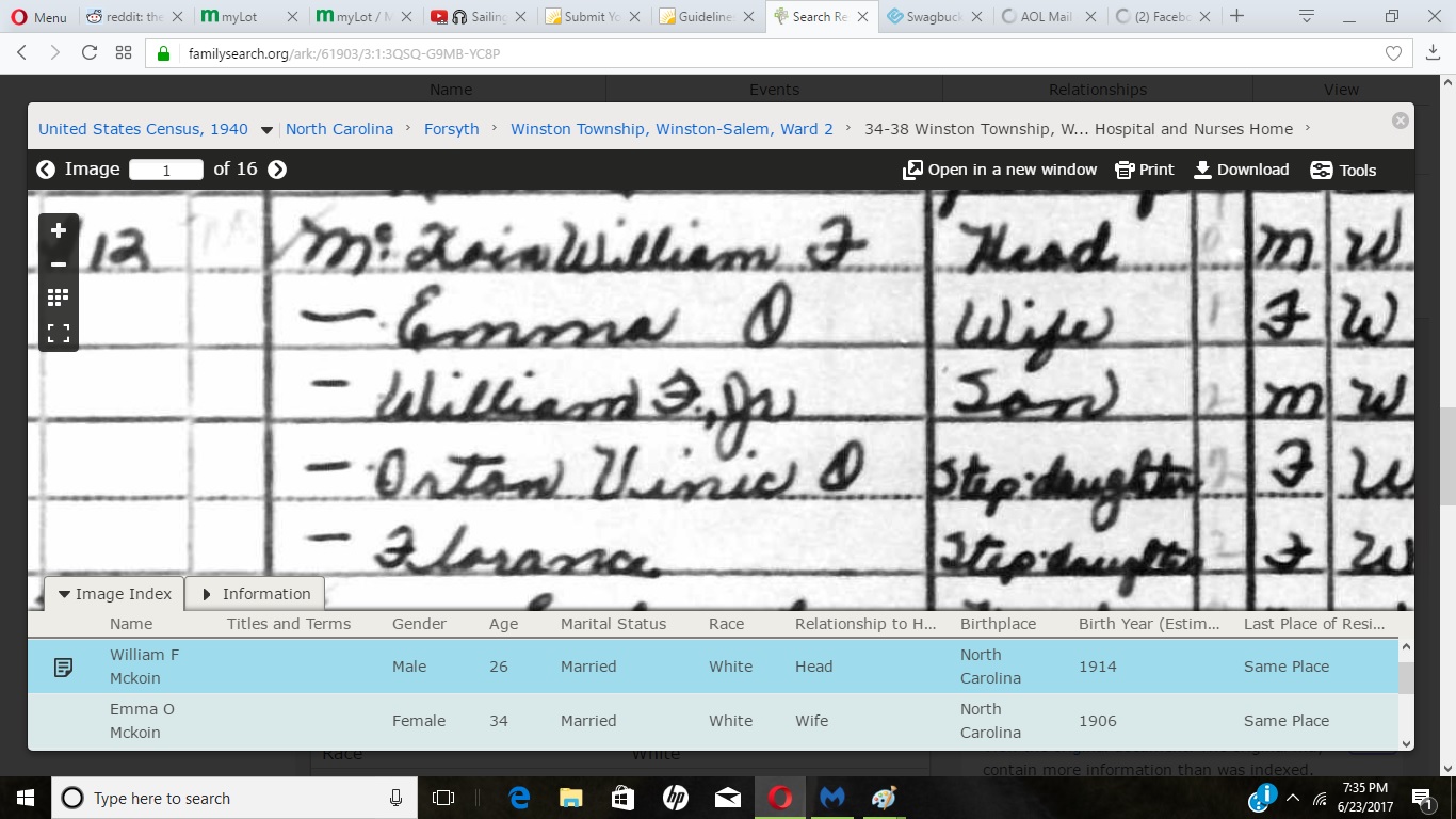1940&#039;s census 