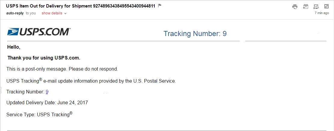 screen cap I took of my email screen cap I took of my email