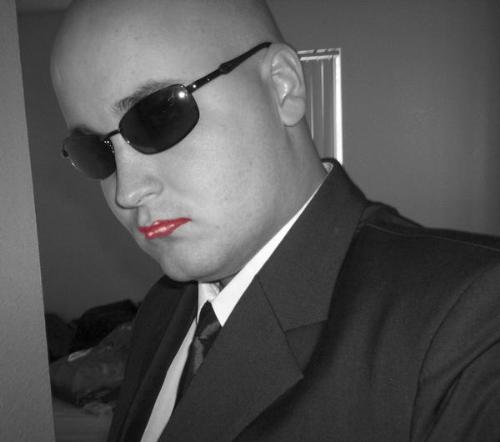 Neal - This is my buddy Neal Baumgardner, I made this pic, and a few others, after seeing one too many emo-goth girls on myspace do a poor job trying to make themselves seem artistic and mysterious... heh.. .I think they're funny