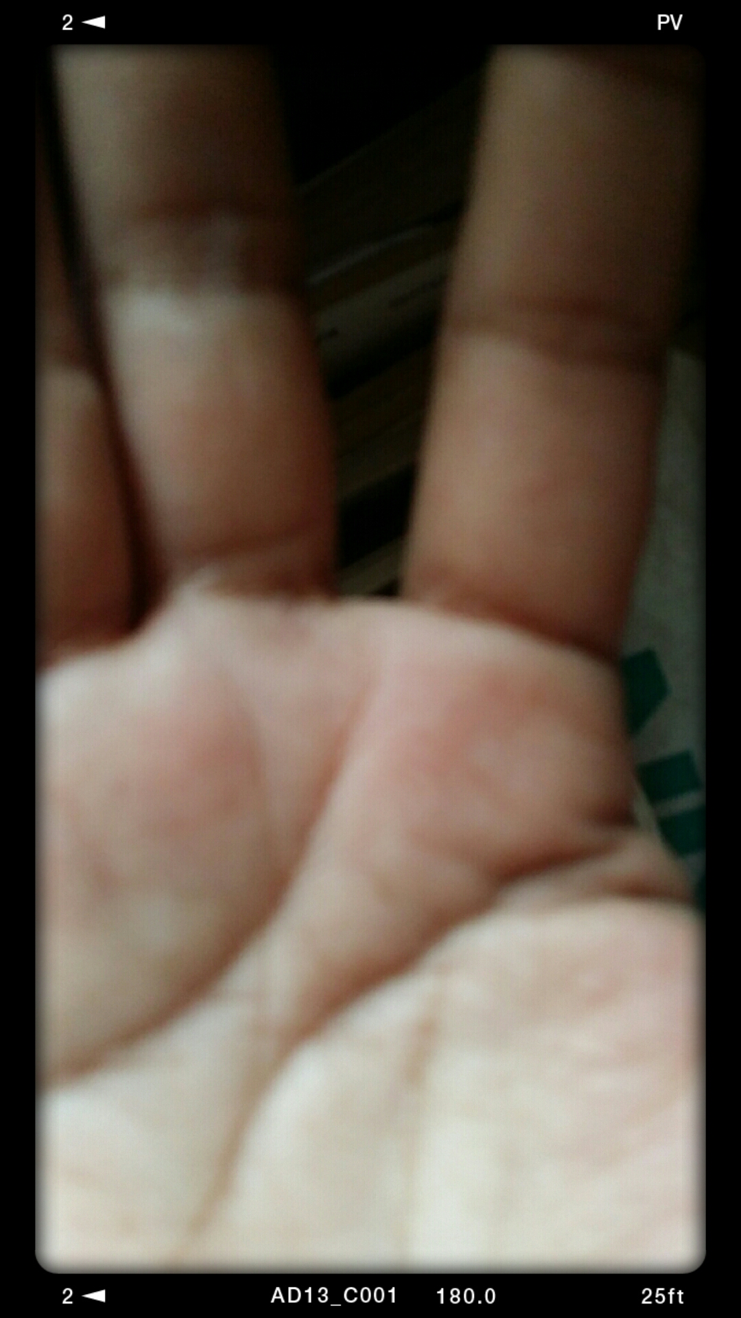 my right palm with the travel line