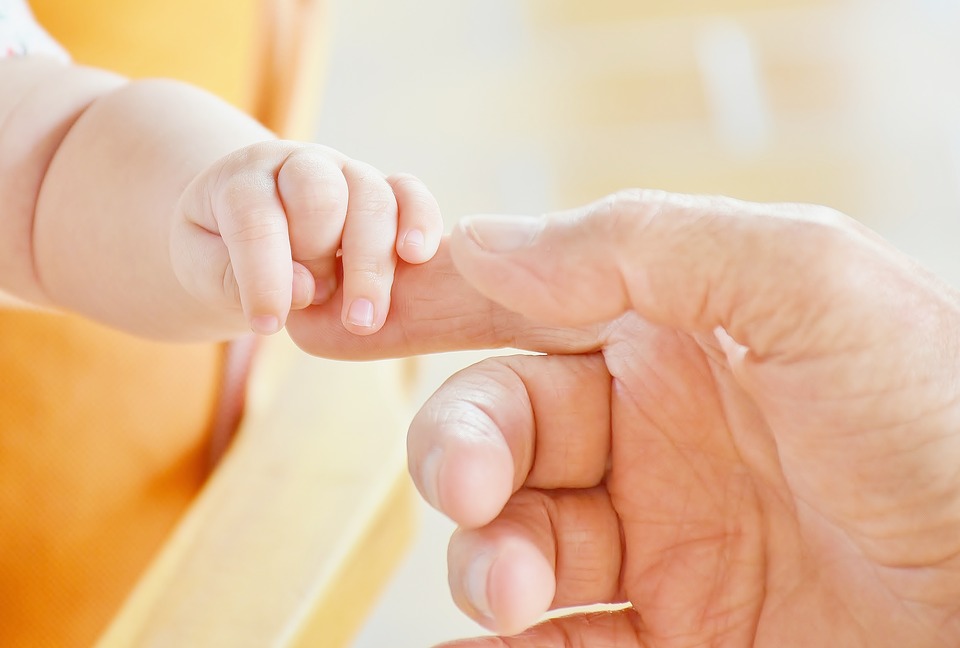 https://pixabay.com/en/baby-hand-infant-child-father-2416718/