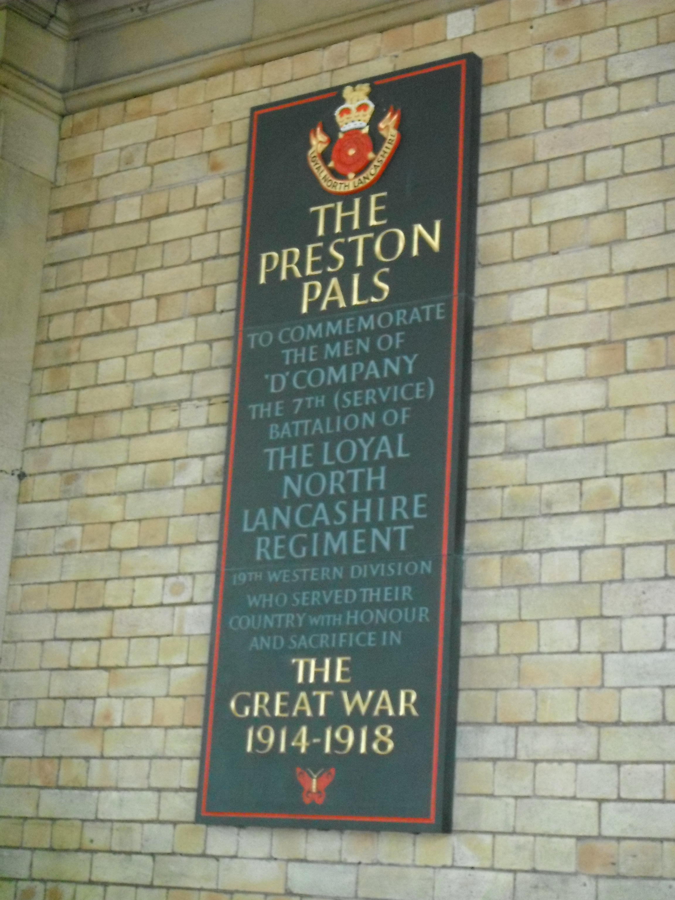Photo taken by me – war memorial – Preston Railway Station