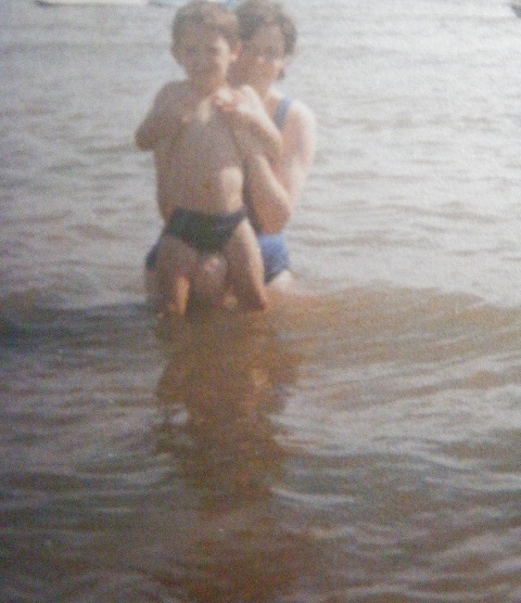 me in the sea with my youngest teaching him how to swim me in the sea with my youngest teaching him how to swim