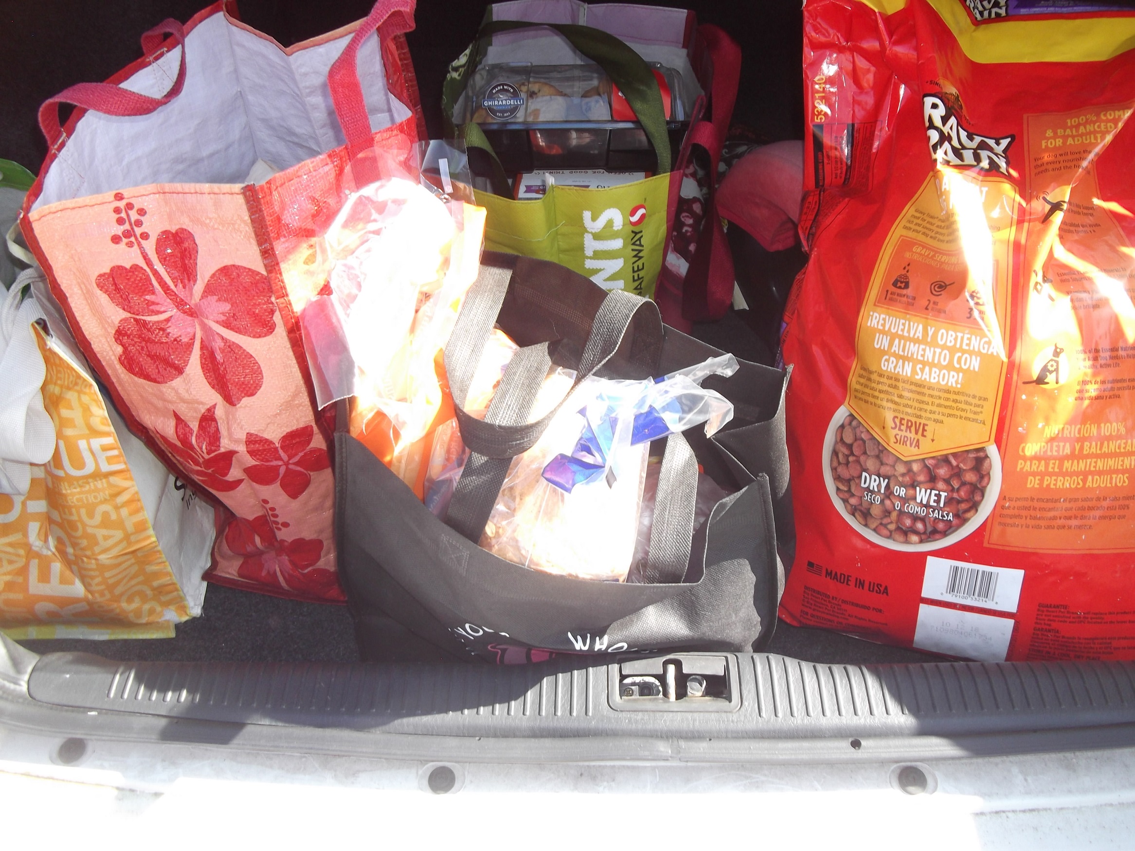 Photo of the groceries that I took in Mom's trunk Photo of the groceries that I took in Mom's trunk