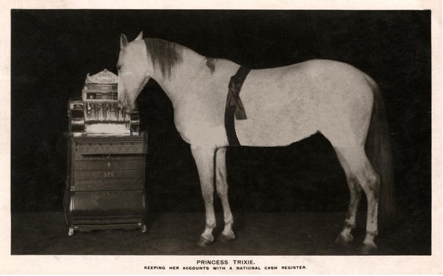 Princess Trixie using a cash register