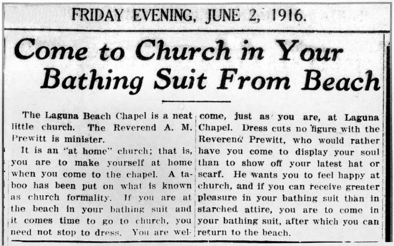 Articles from Laguna Beach newspaper, circa 1916 Articles from Laguna Beach newspaper, circa 1916