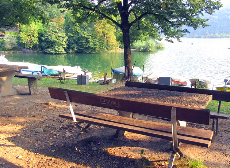 Picnic table by the Lake Lugano - by LadyDuck