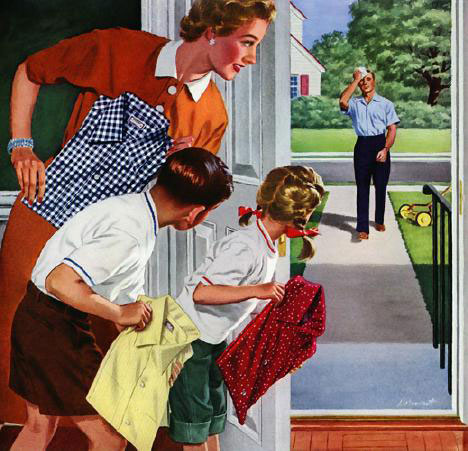 Sure, it's a picture of American life IN THE NINETEEN-FIFTIES, but it's pretty-close to 'what we're taught to aim-for' http://weburbanist.com/2009/08/14/the-golden-age-of-advertising/