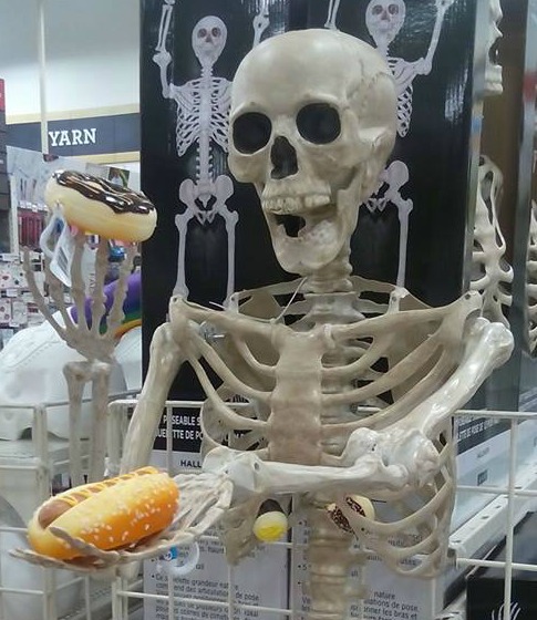 Skeleton, hot dog, halloween