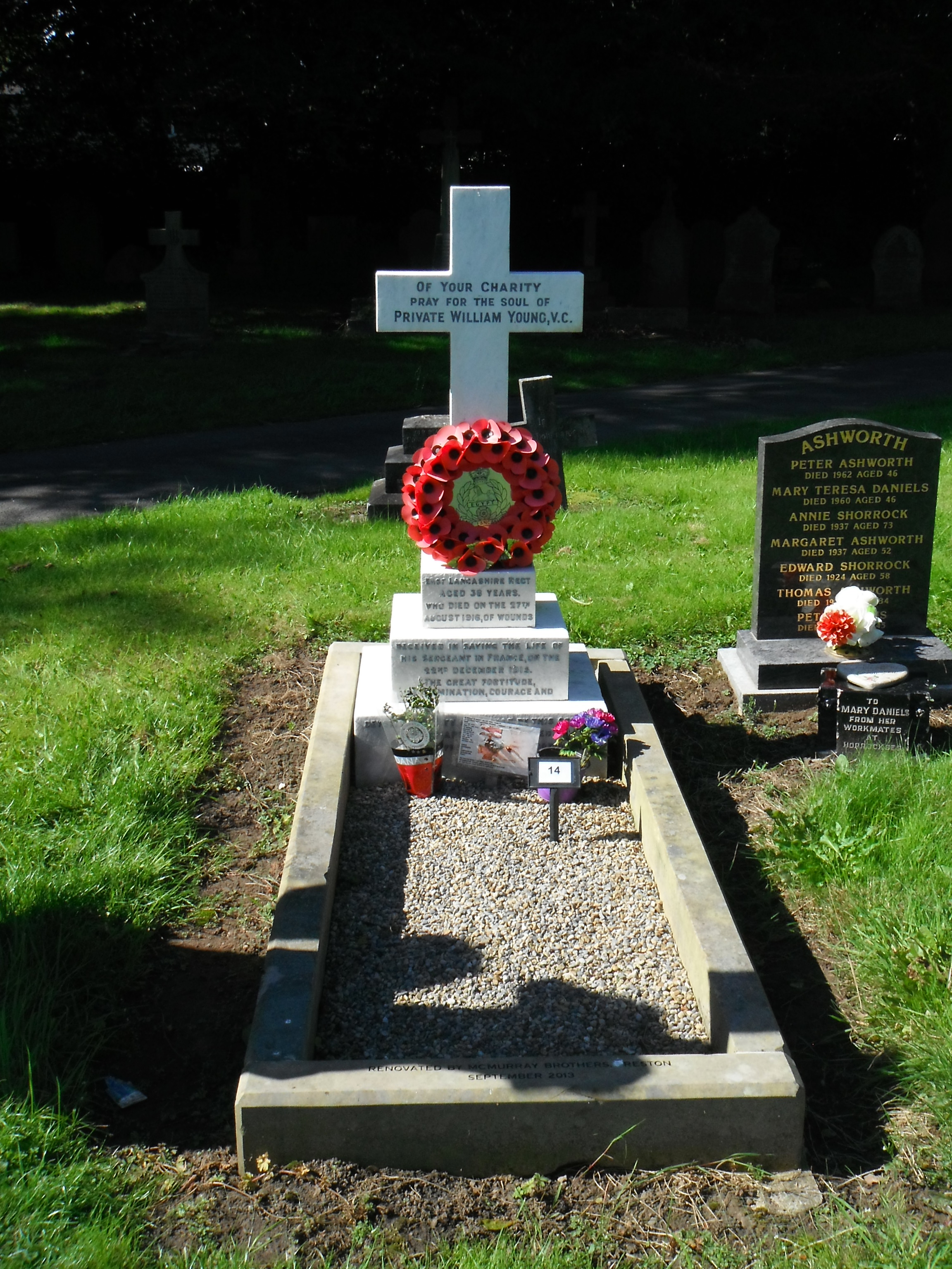 Photo taken by me - grave marker, Preston, Lancashire 